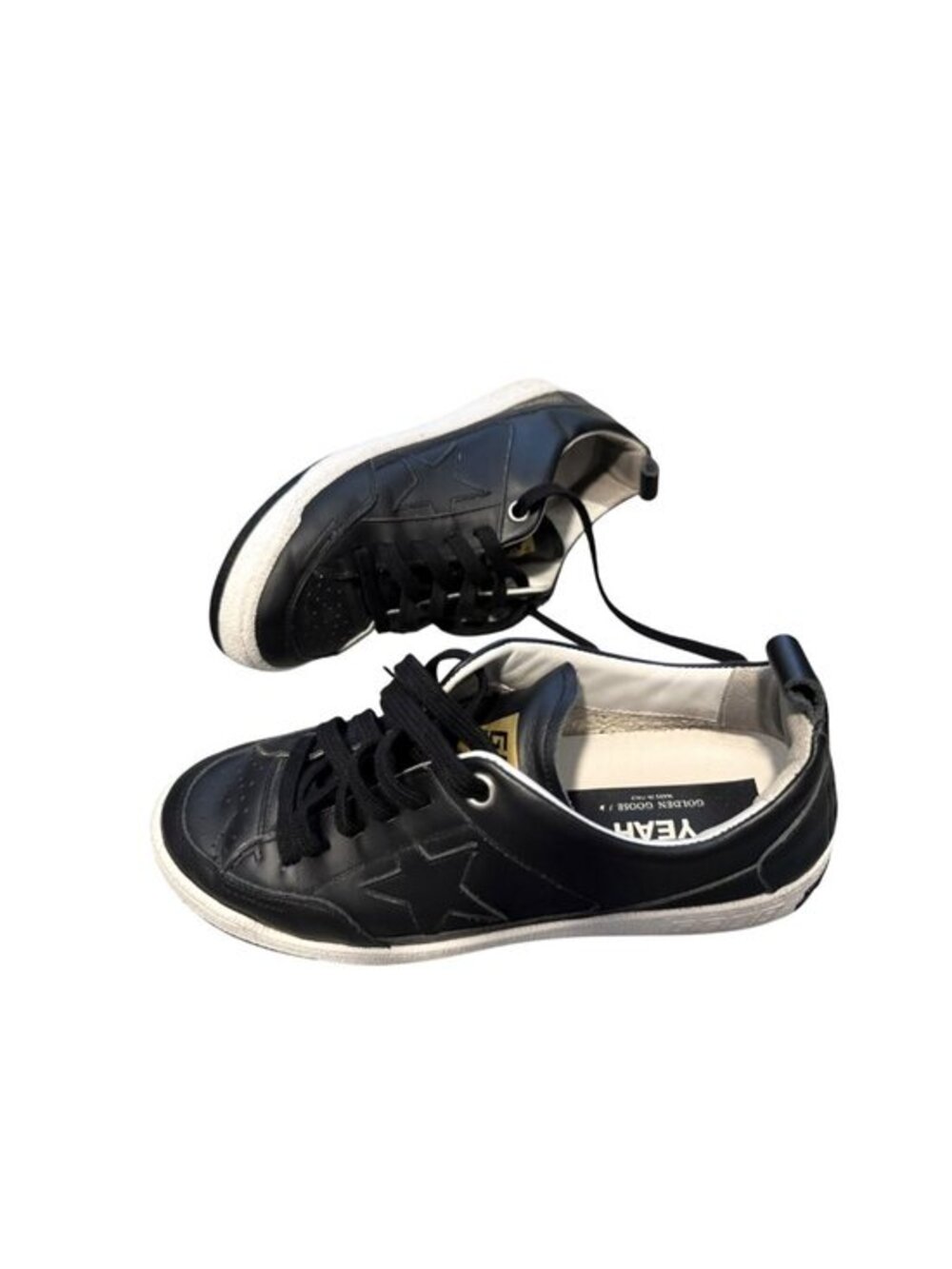 Golden Goose YEAH Trainers- 39- Black/White with Black Laces